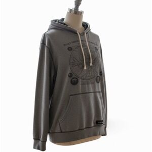 Walt Disney World Resort Graphic Hoodie Sweatshirt Gray Sorcerer Mickey Map Sz M